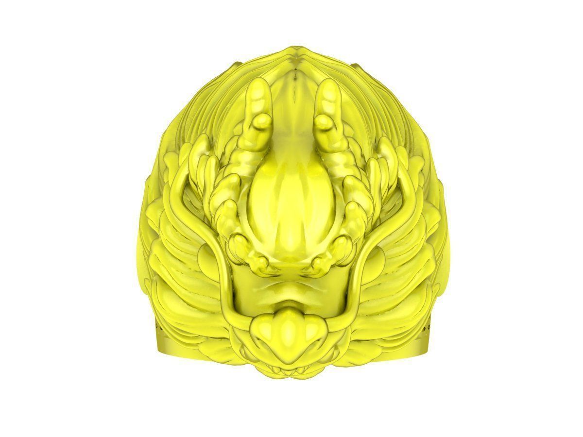 A4791 Lucky Chinese Dragon Head Ring 3D Model 3D print model_3