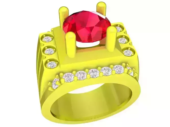 A4789 Fashion Diamond Men Ring 3D Model