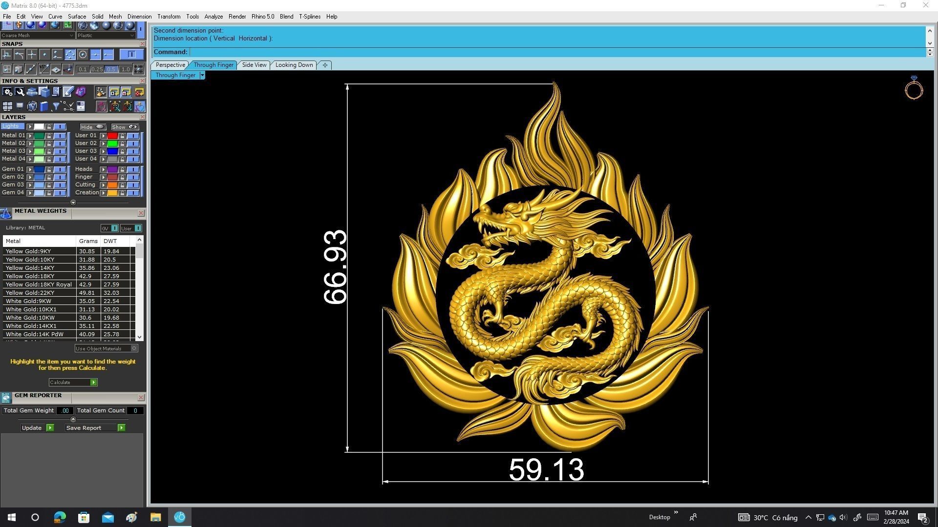 A4775 Dragon Pendant 3D Model 3D print model_6