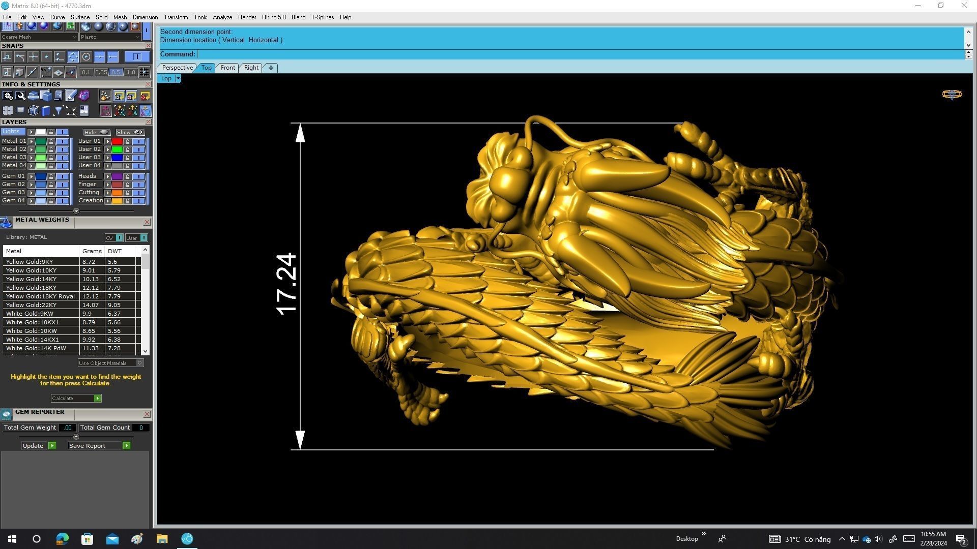 A4770 Chinese Dragon Ring 3D print model_5