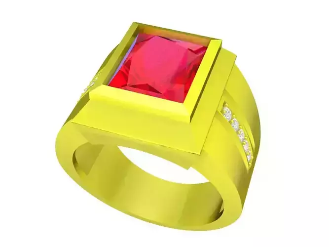 5158 luxury korean style diamond princess men ring  3D print model