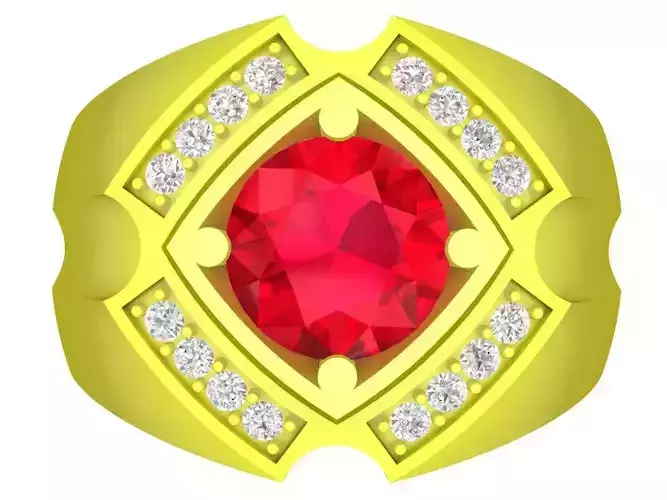 5163 luxury korean style diamond fashion men ring 3D print model