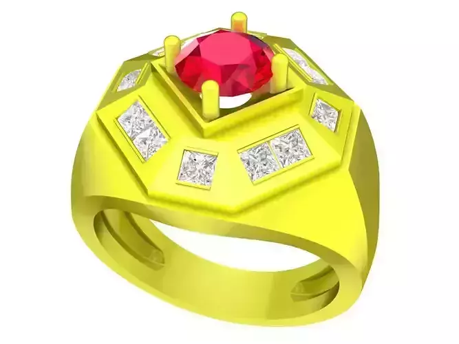 5165 fashion korean style diamond men ring 3D print model