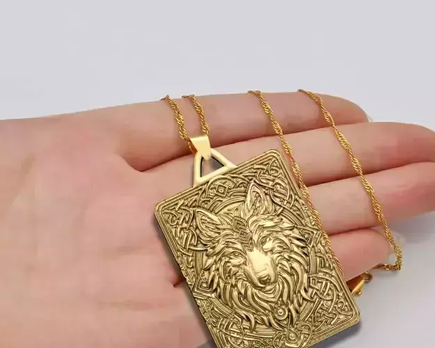 WOLF CELTIC PENDANT 3D print model