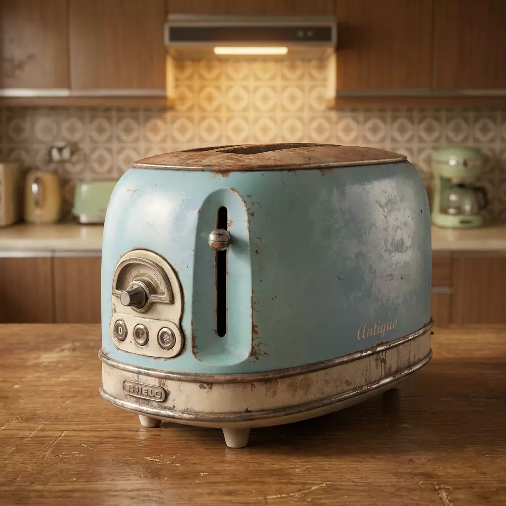 Rusted retro vintage kitchen toaster Game ready PBR da1 Low-poly 3D model