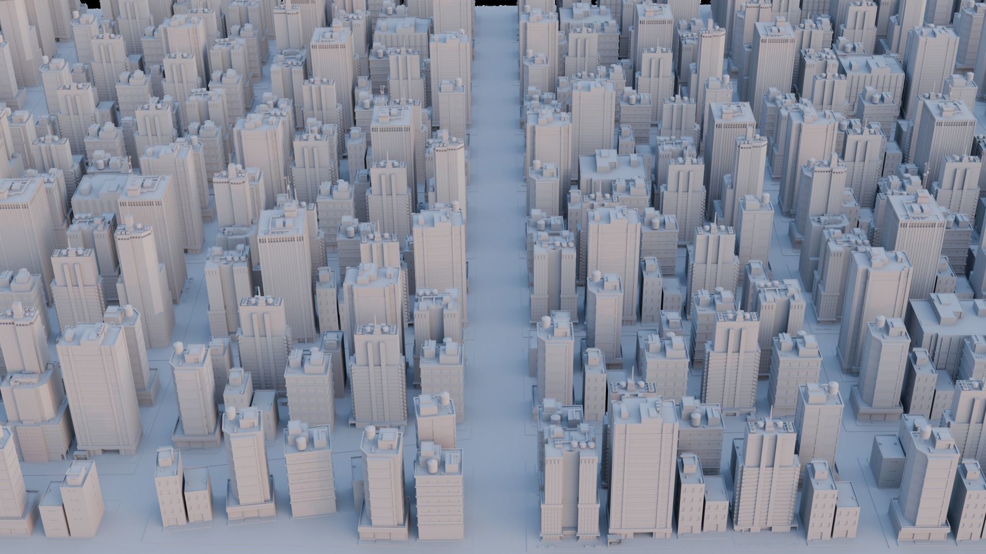 Procedural City 3D model_1