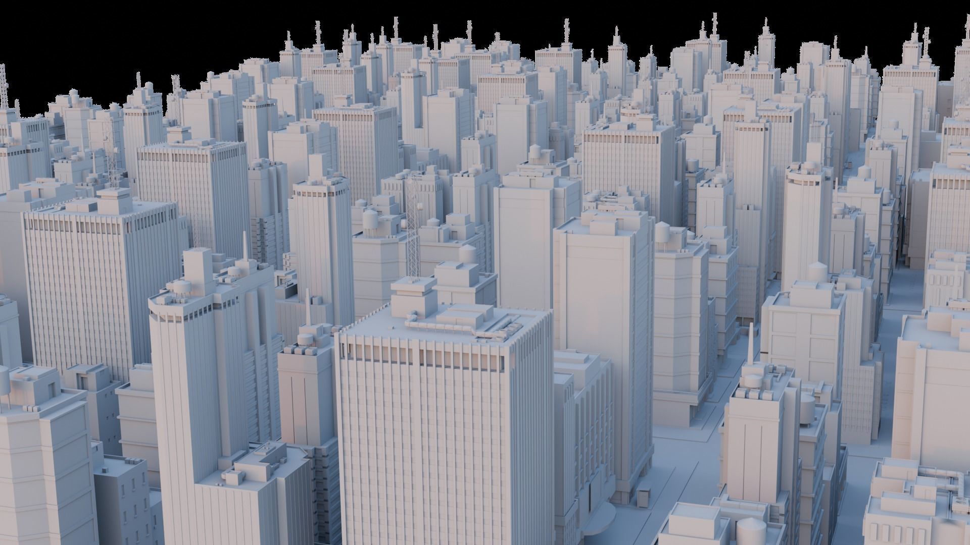 Procedural City 3D model_2