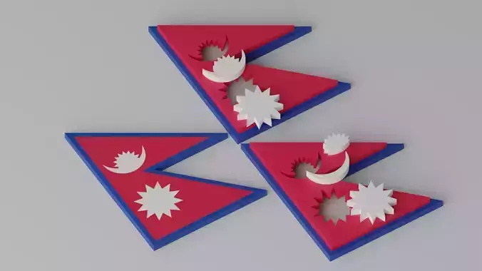 Cartoon Nepal Flag