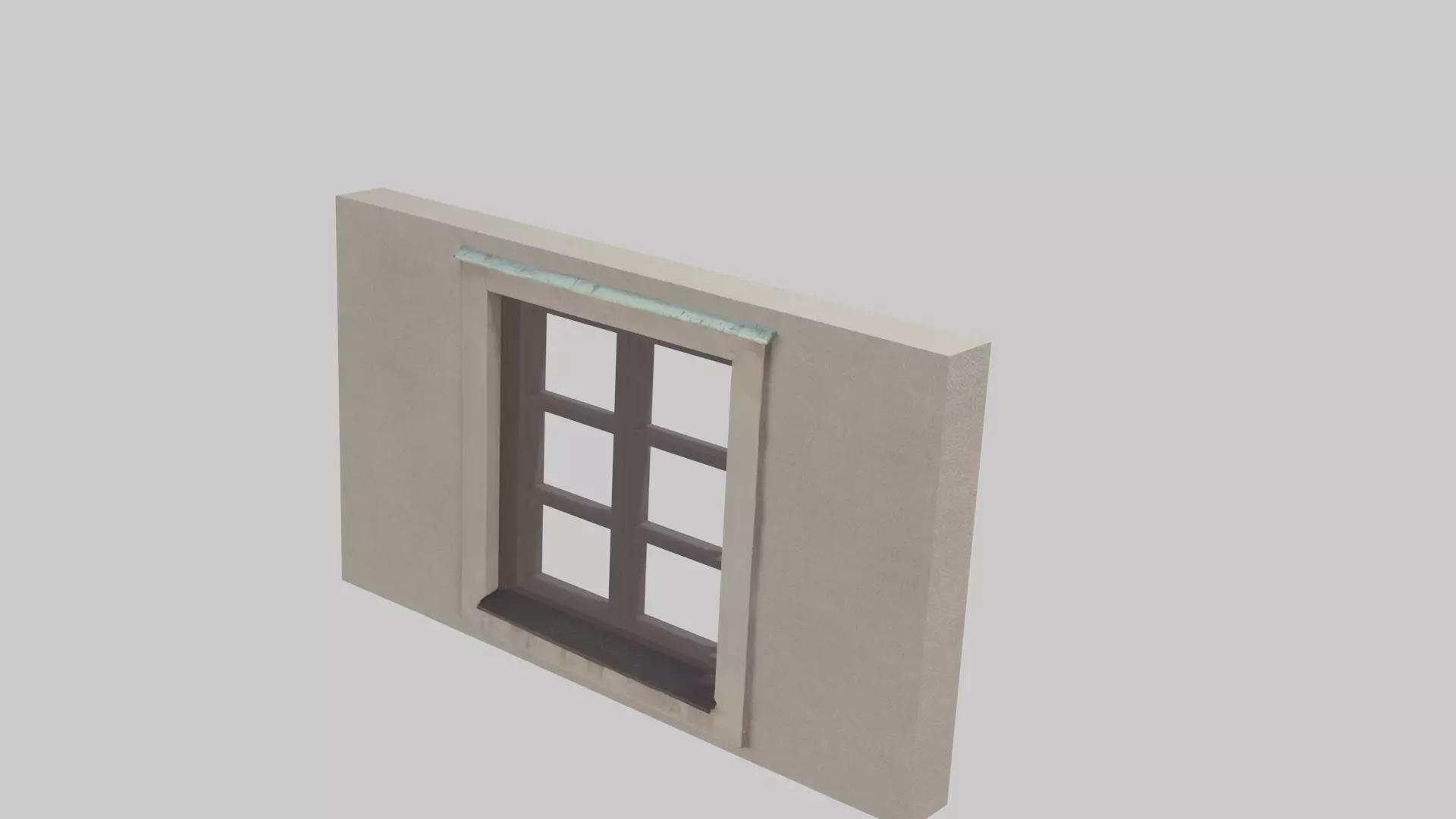 wall with window Free 3D model_0