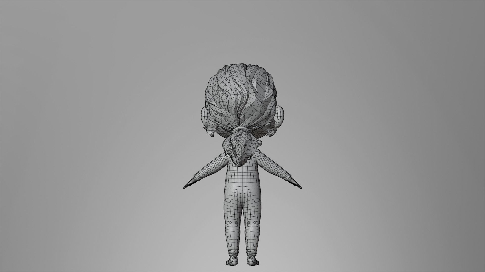Cartoon Girl Character Low-poly 3D model_23