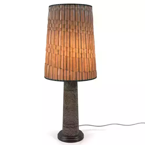 Decorative Base And Wool Shade Table Lamp PBR
