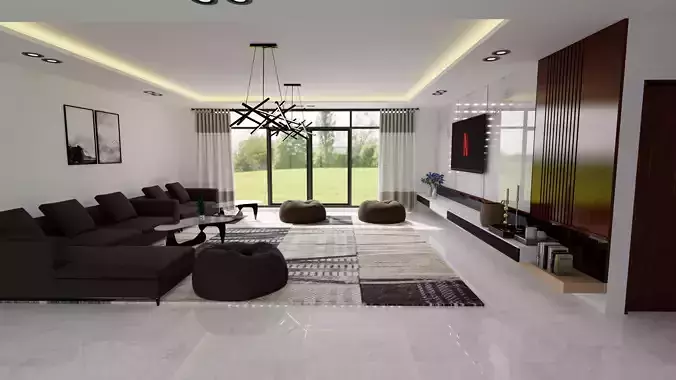 Morden living room 3D model