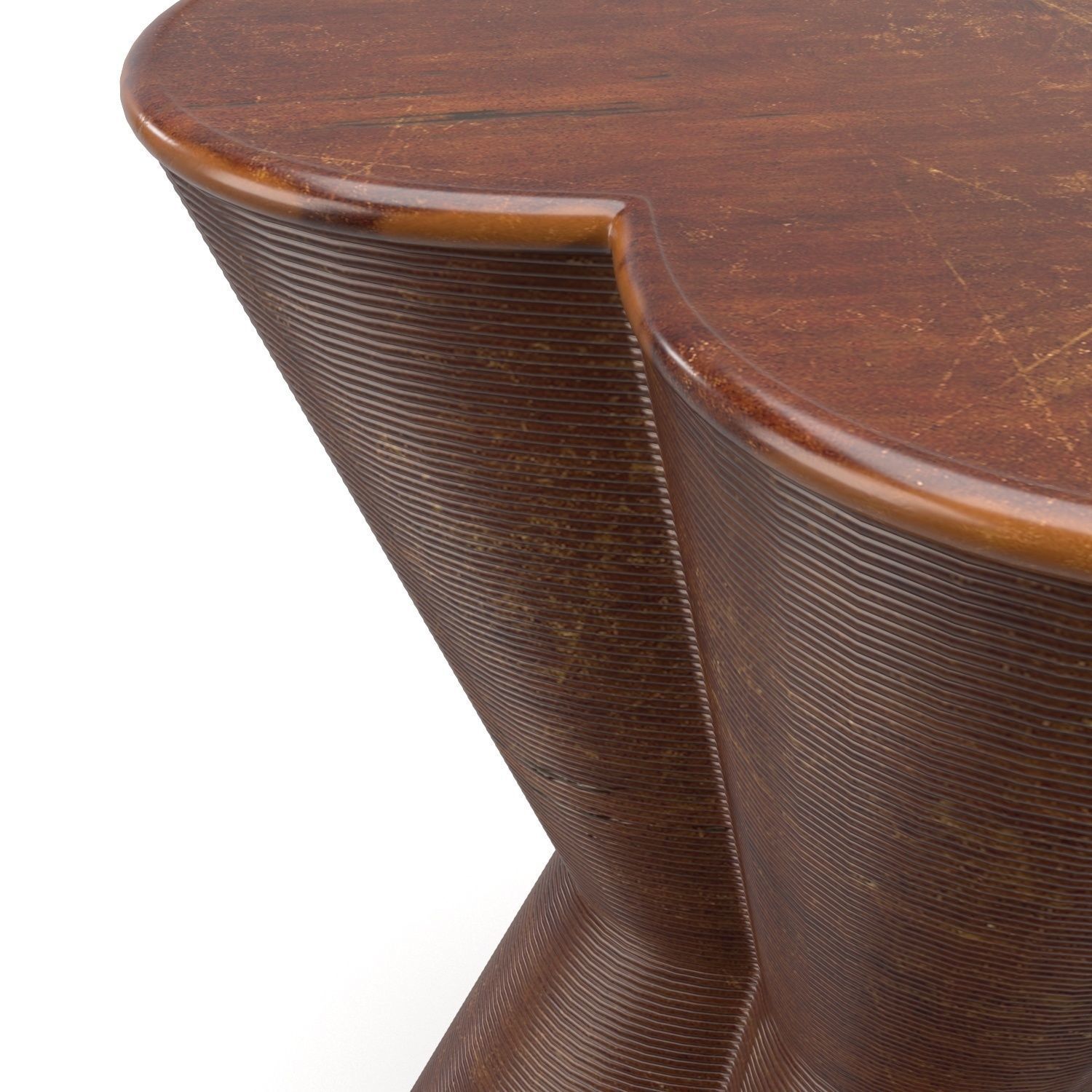 Italia End Table Brown PBR 3D model_3