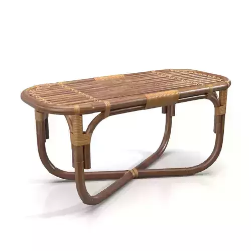 Italian Bamboo and Rattan Bench PBR