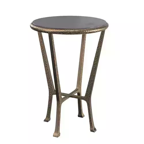 Metalworks Flavio Metal and Stone Antique Gold Accent Table PBR