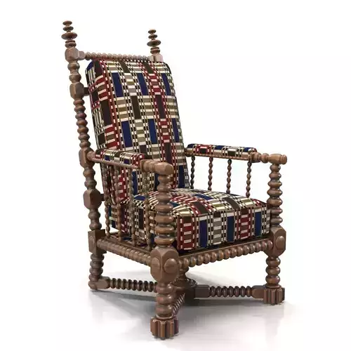 Oak Bobbin Armchair PBR 3D model