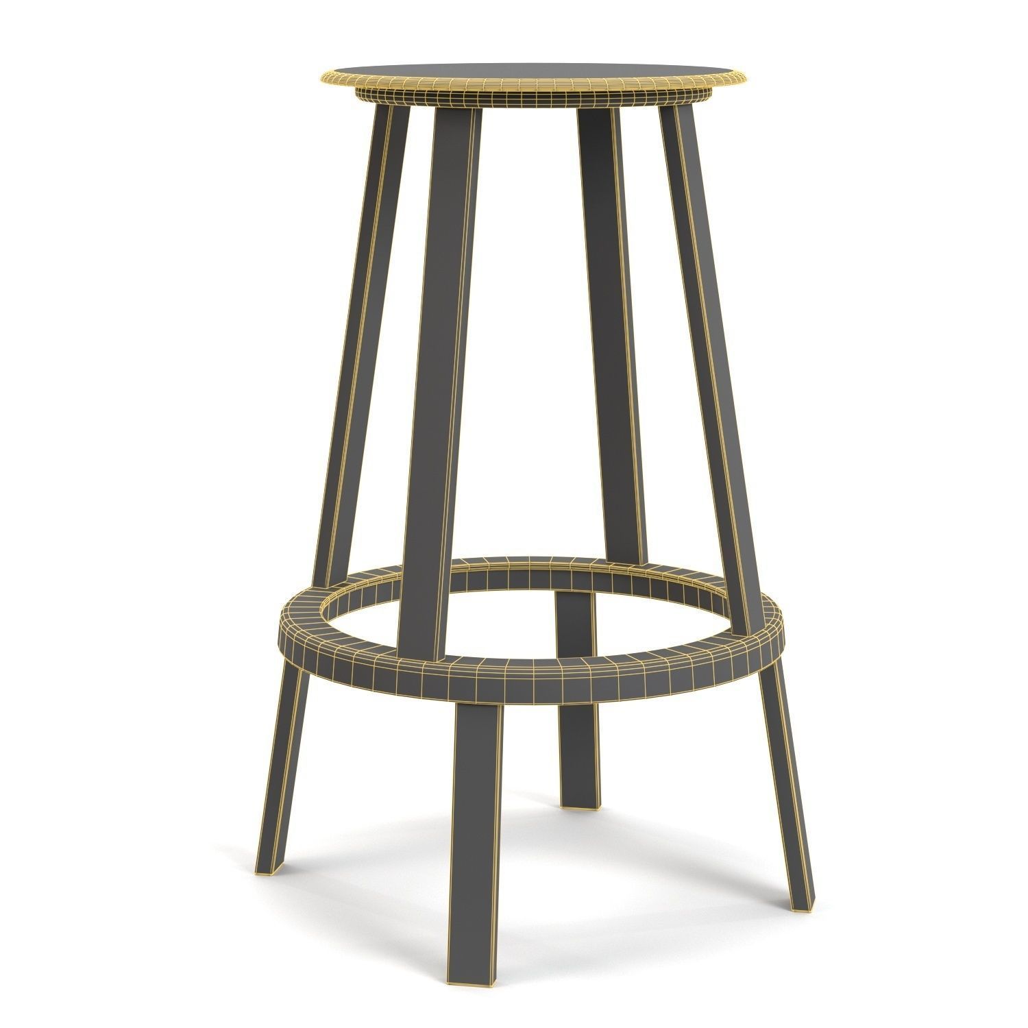 Revolver Bar Stool PBR 3D model_5
