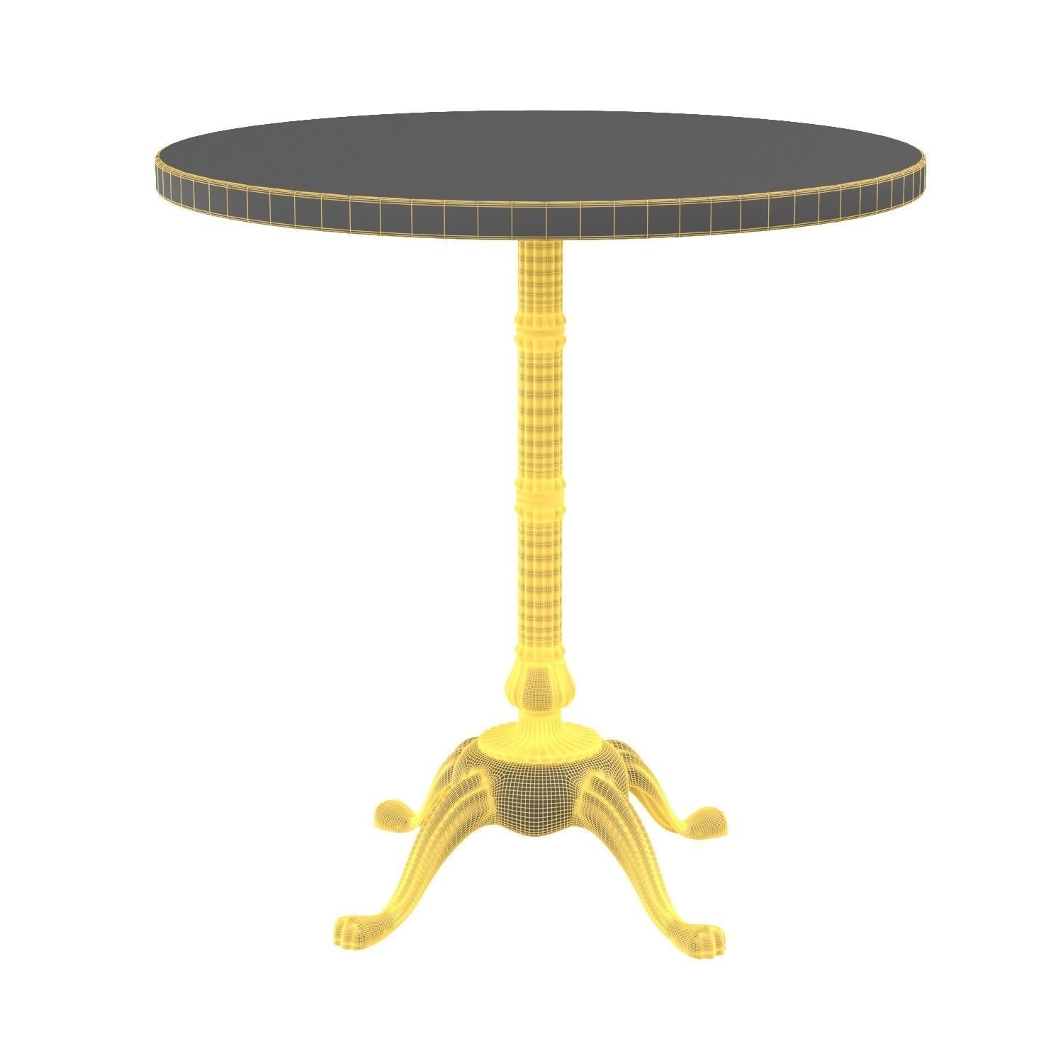 Round Pedestal Dining Table PBR 3D model_5