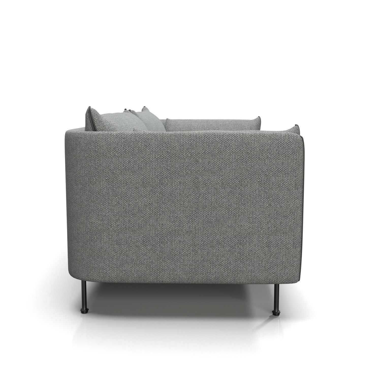 Silhouette three Seater Low Backed PBR 3D model_1