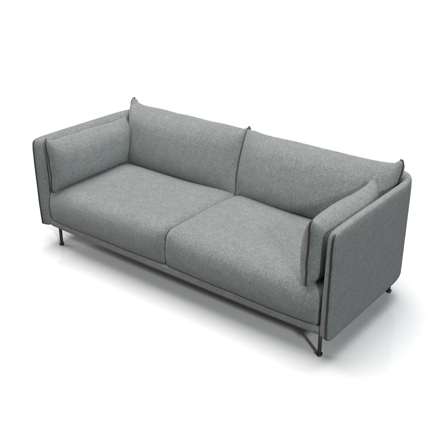 Silhouette three Seater Low Backed PBR 3D model_4