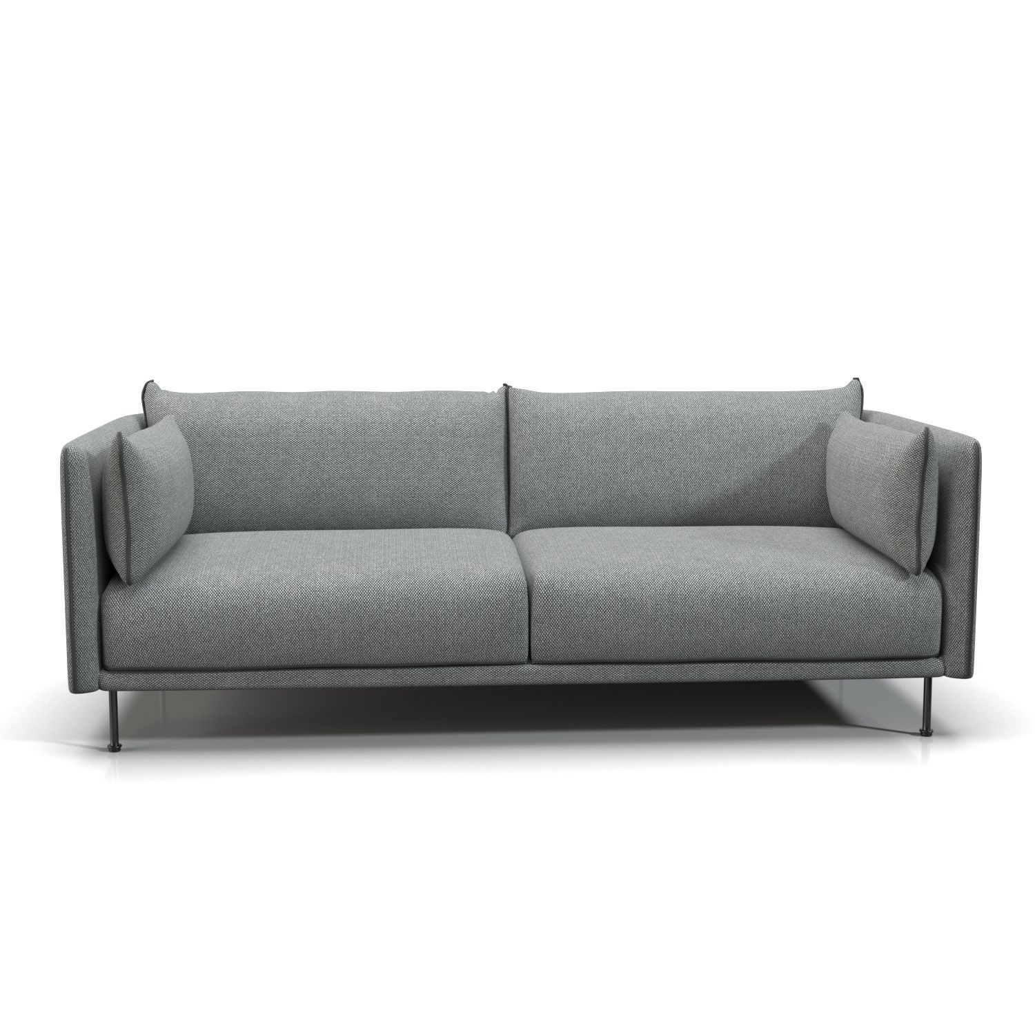 Silhouette three Seater Low Backed PBR 3D model_2