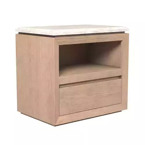 Sofita Marble Nightstand White Oak PBR
