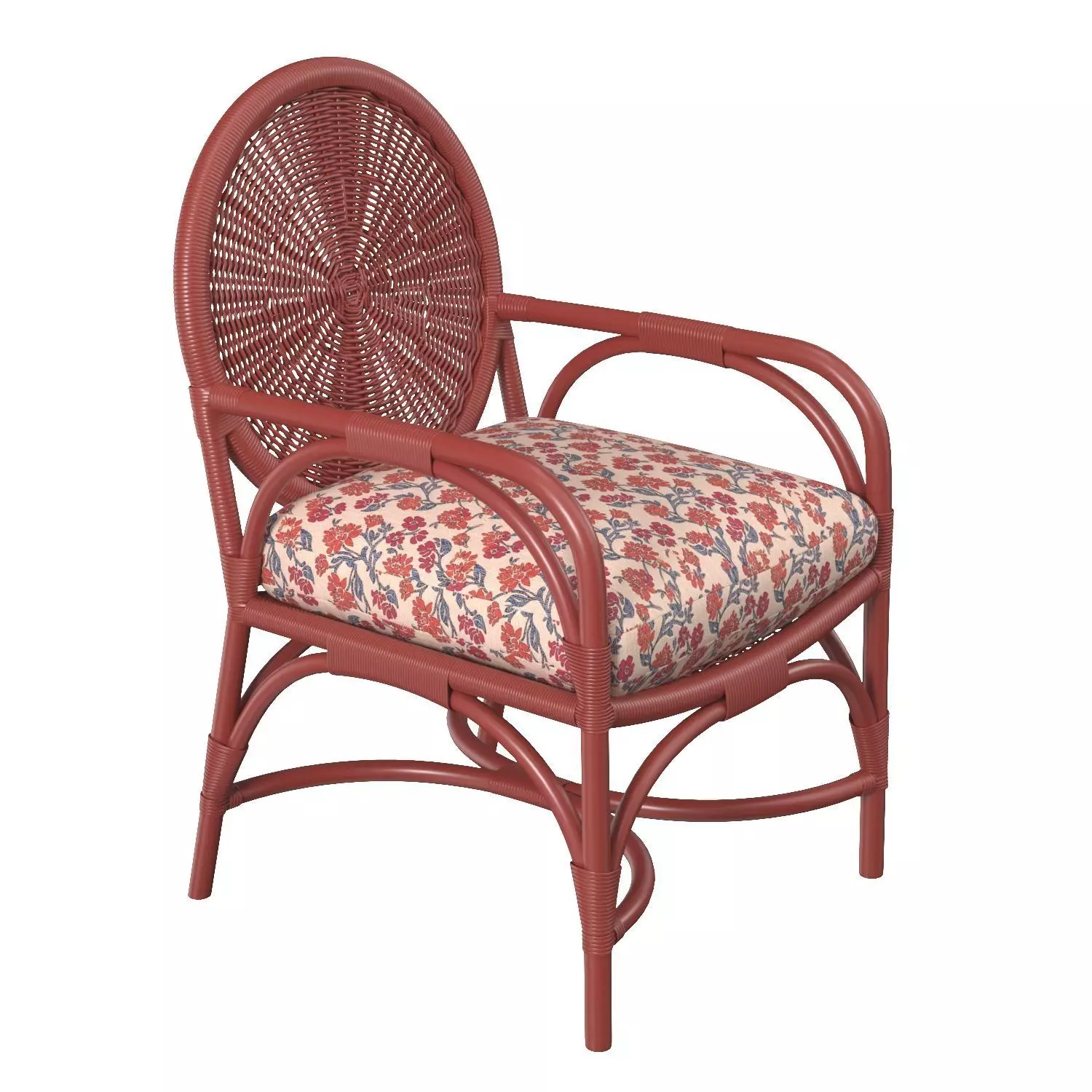 The Rattan Carousel Armchair PBR 3D model_0
