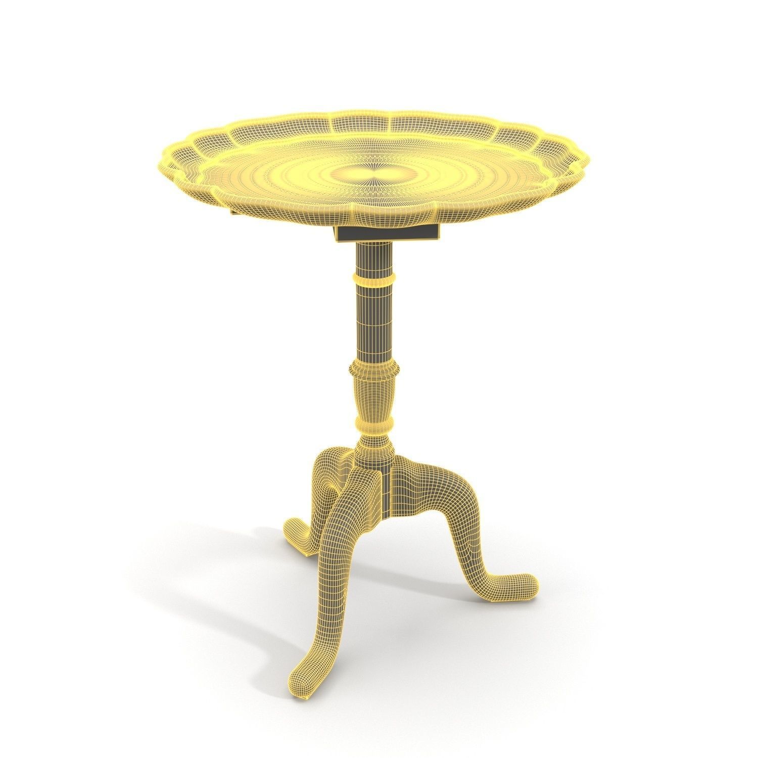 Tray Tilt Top Tripod Drinks Table PBR 3D model_5