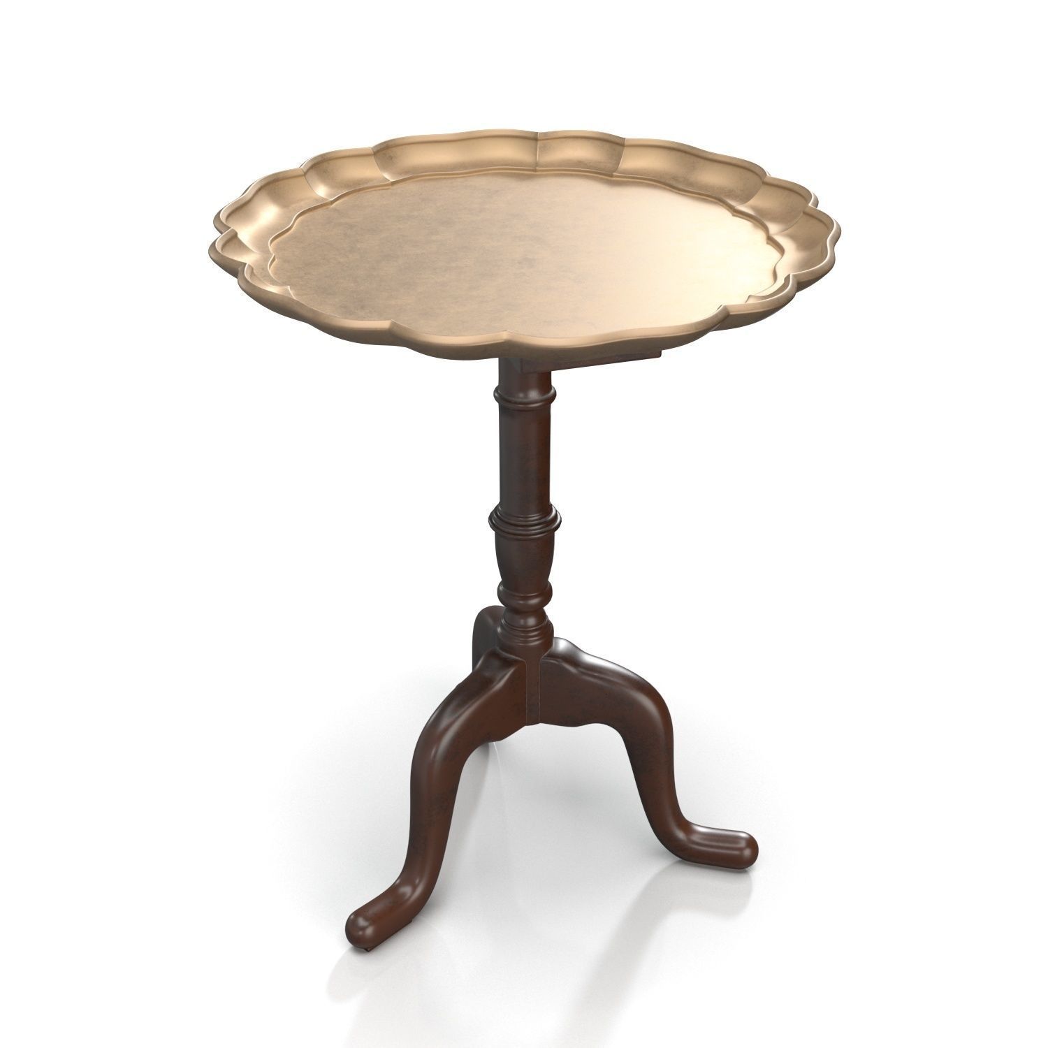 Tray Tilt Top Tripod Drinks Table PBR 3D model_2
