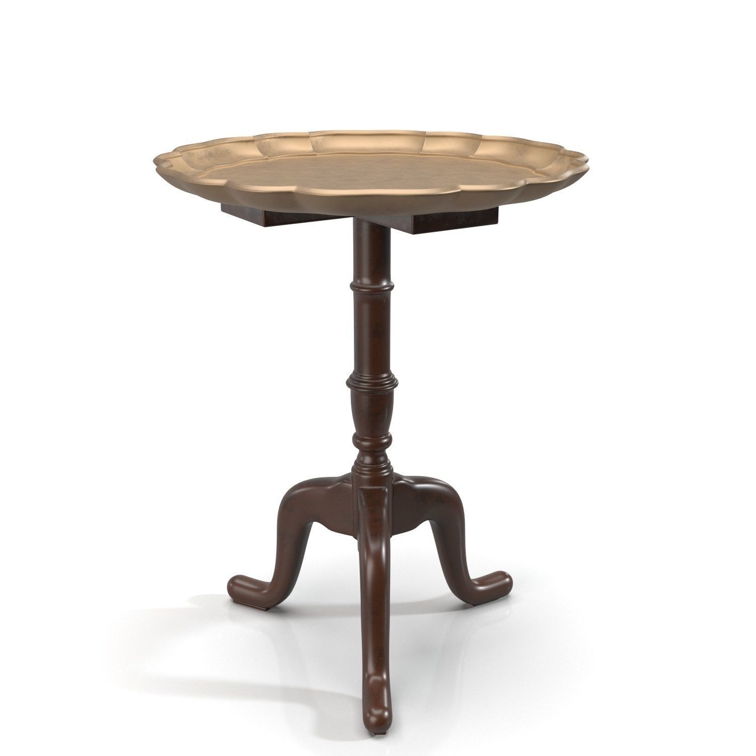 Tray Tilt Top Tripod Drinks Table PBR 3D model_4