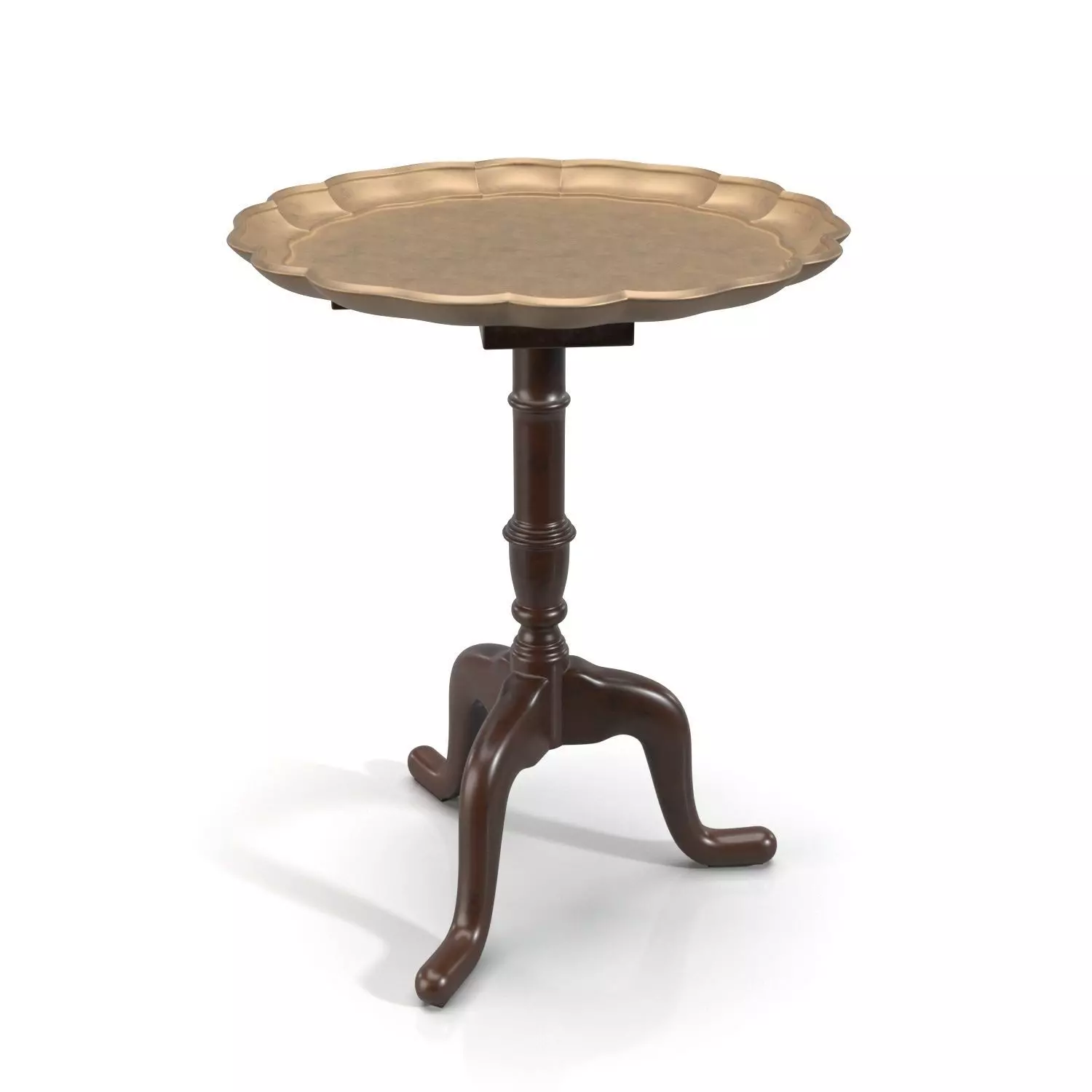 Tray Tilt Top Tripod Drinks Table PBR 3D model_0