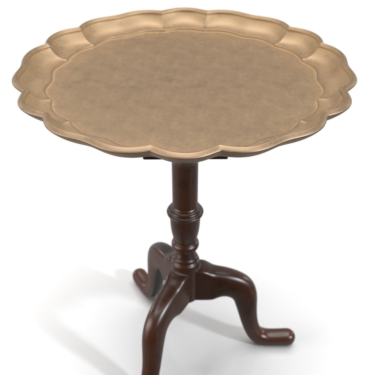 Tray Tilt Top Tripod Drinks Table PBR 3D model_3