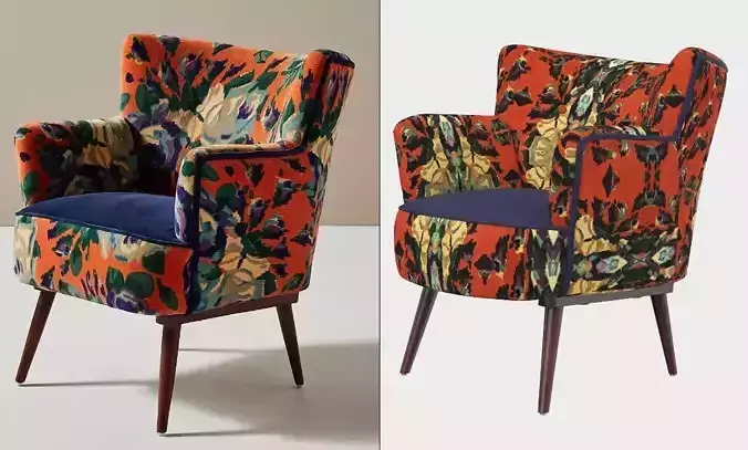 Velvet Tanya Petite Accent Chair PBR 3D model