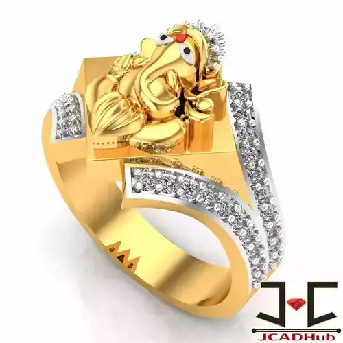 0196 - Lord Ganesh Gold Ring
