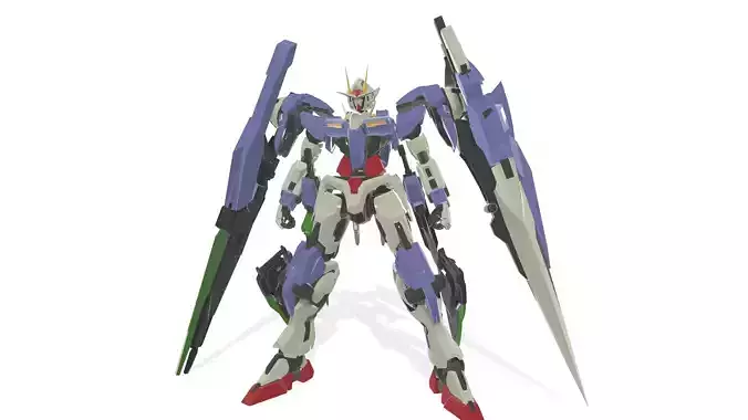 gundam 007 with swords 3D model