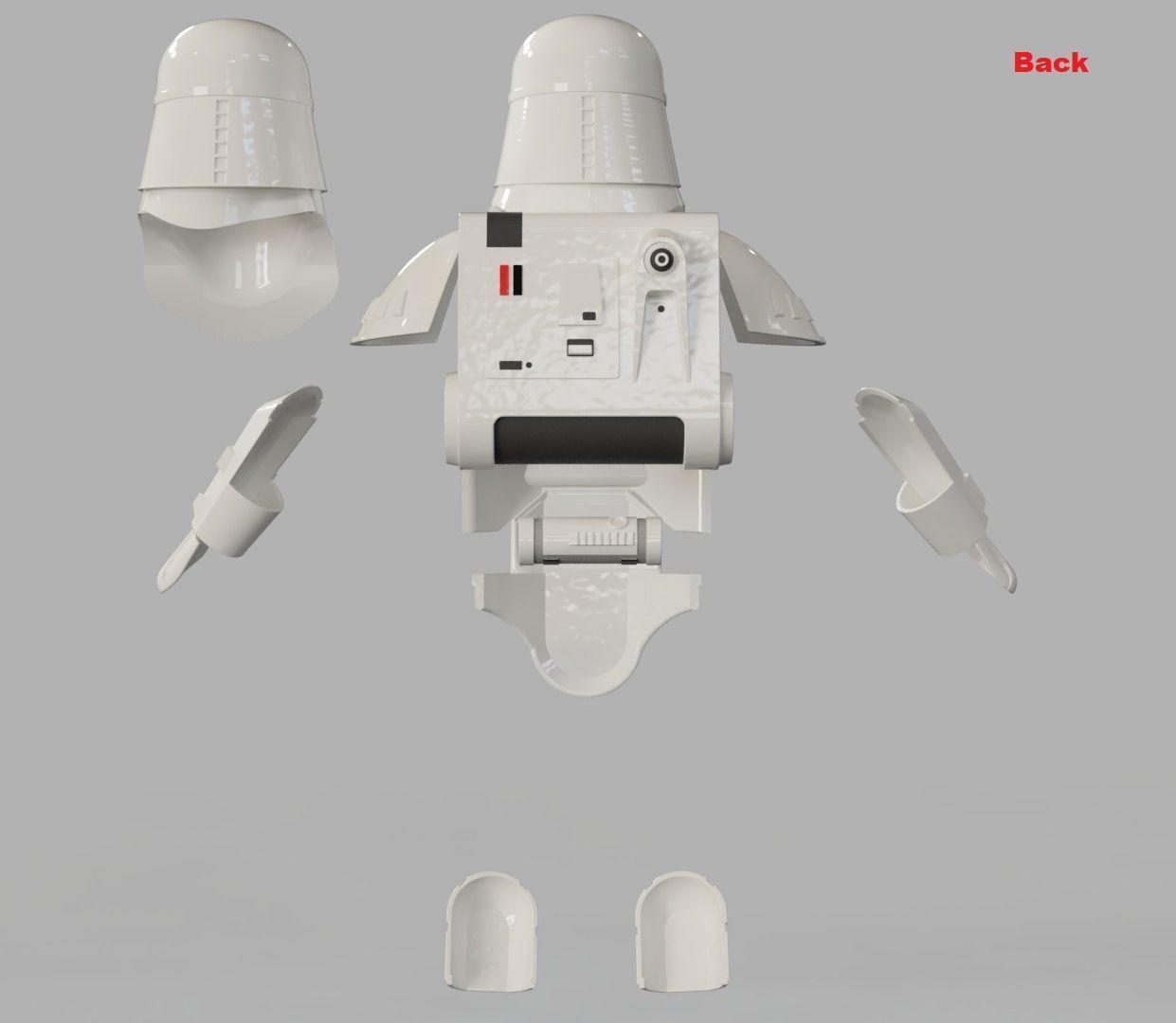 Imperial Snowtrooper grunt armor for sixth scale custom figure 3D print model_1