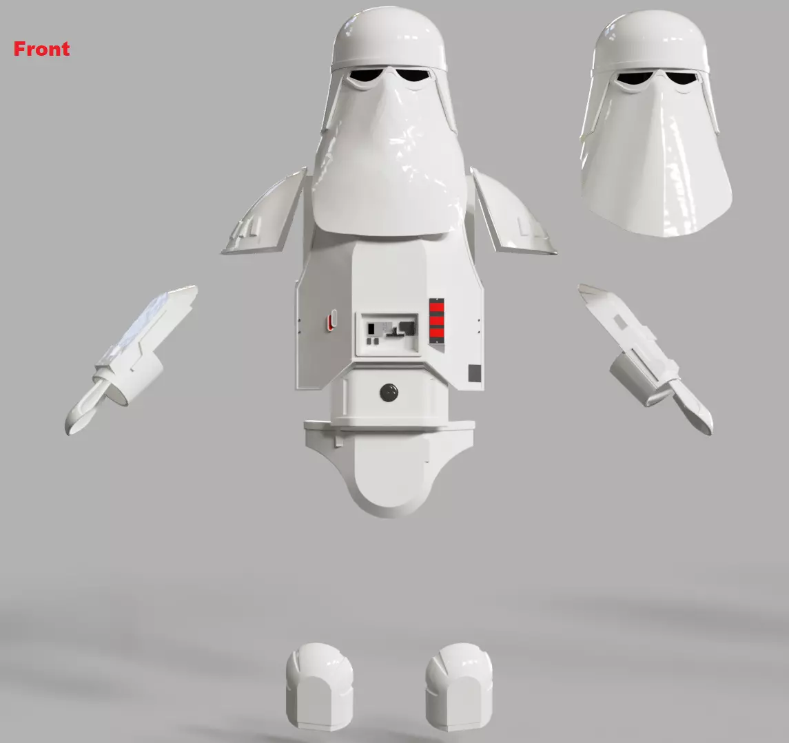 Imperial Snowtrooper grunt armor for sixth scale custom figure 3D print model_0