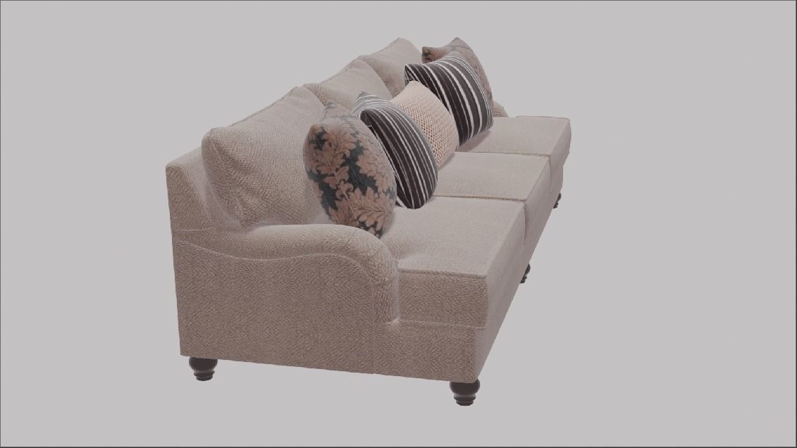 A Sofa Low-poly 3D model_4