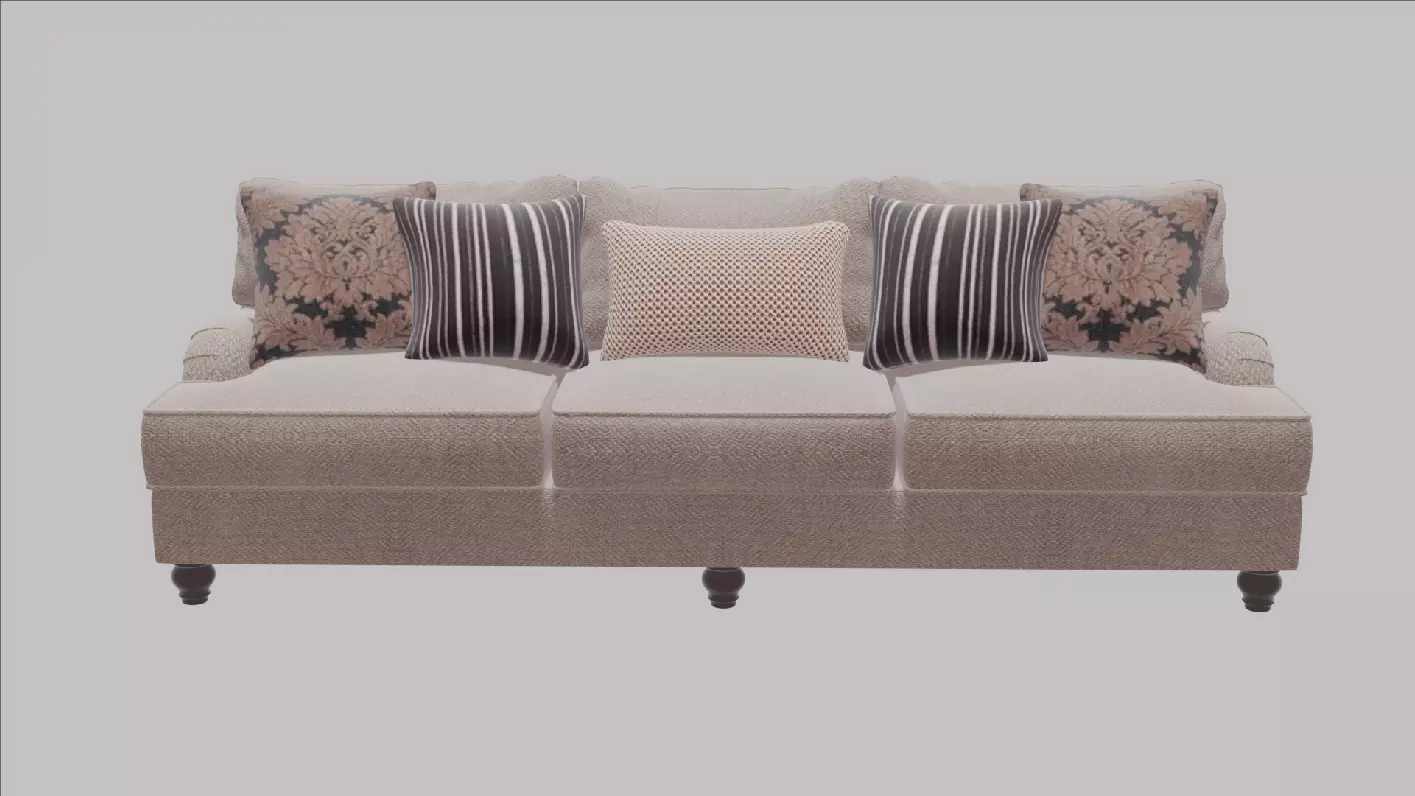 A Sofa Low-poly 3D model_0