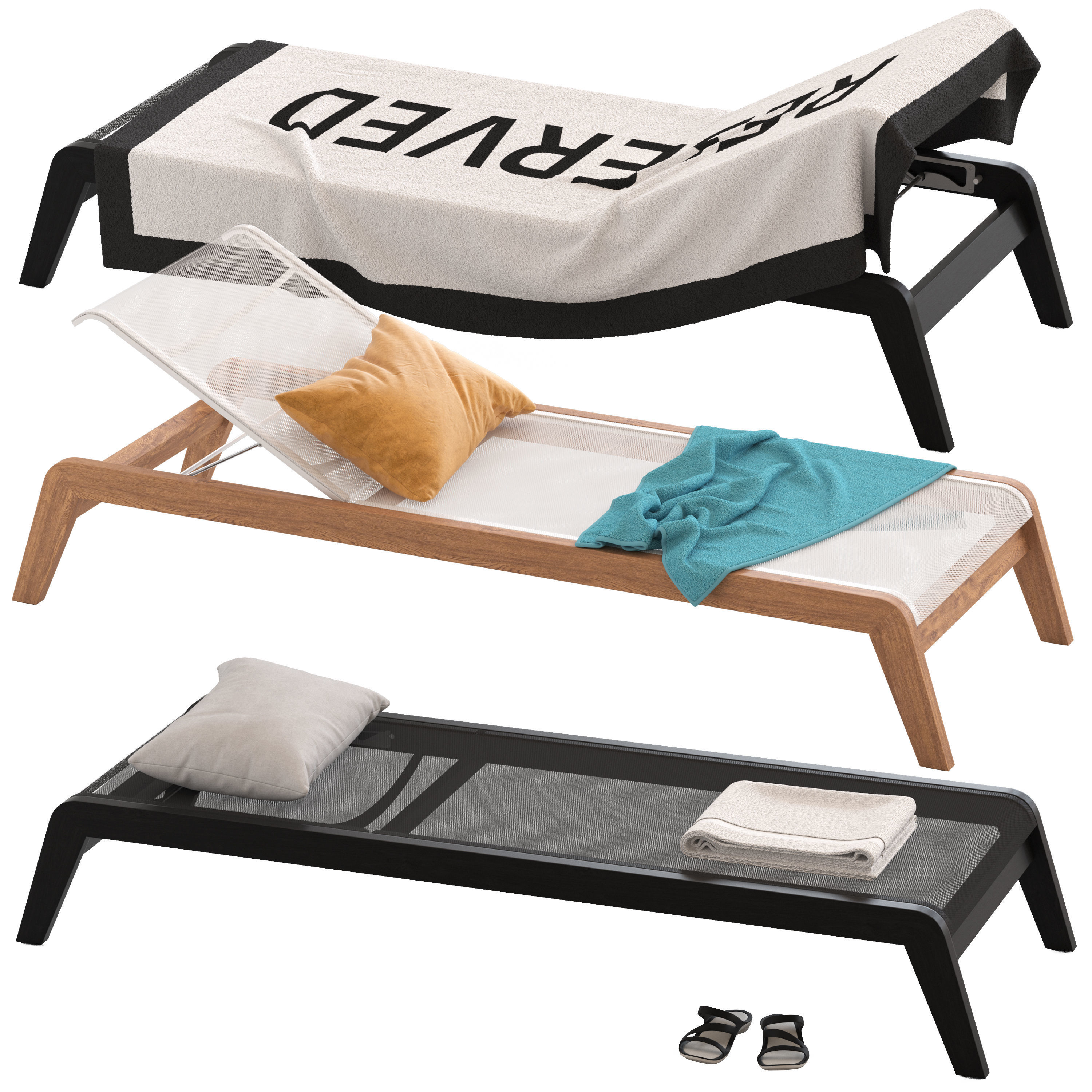 HARBOUR Pacific Stacking Sunlounge 3D model_2