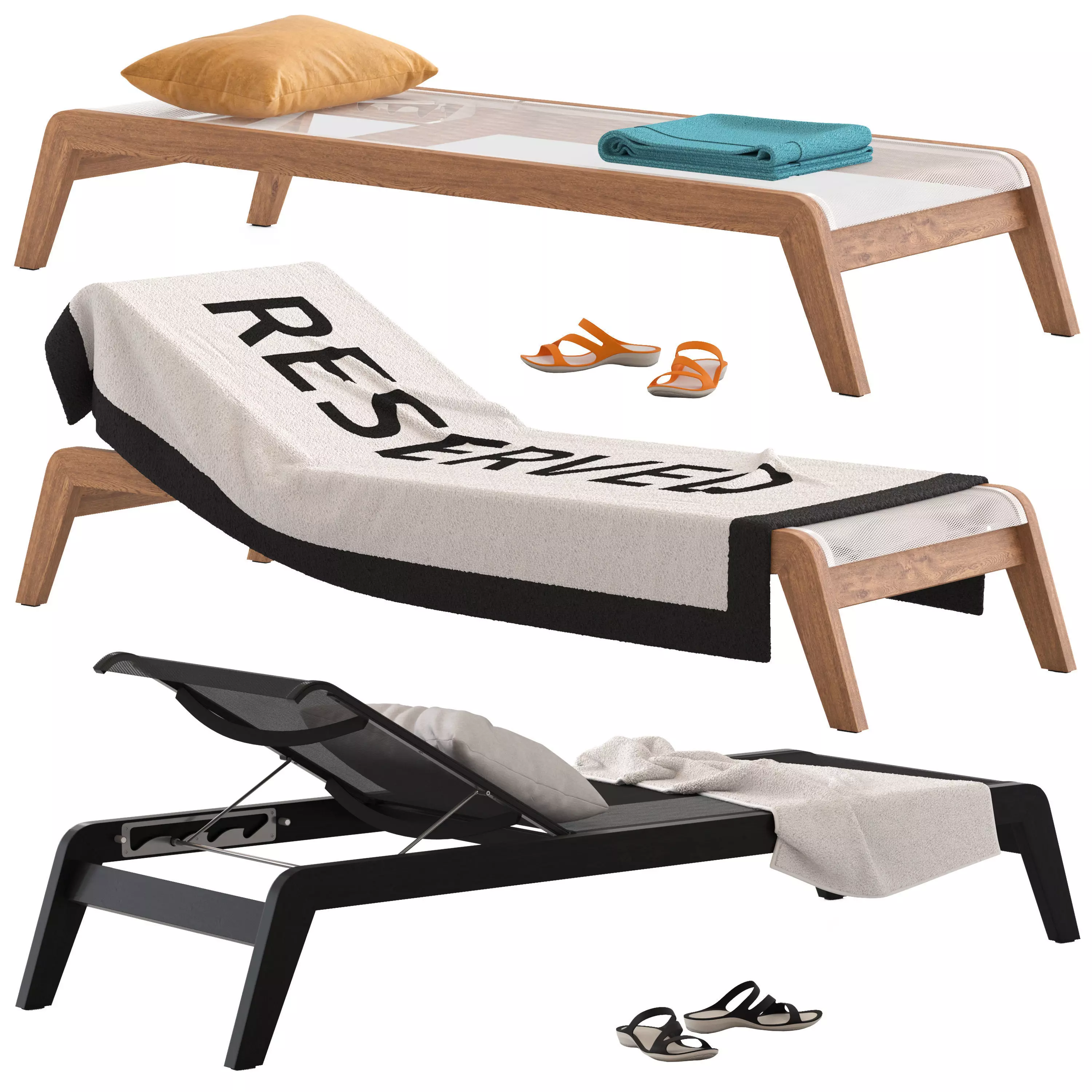 HARBOUR Pacific Stacking Sunlounge 3D model_0