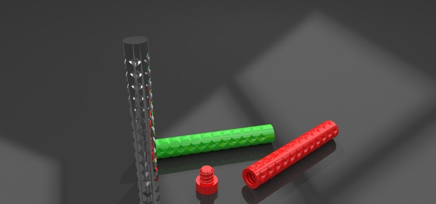 A container with threaded screw on cap 3D print model_6