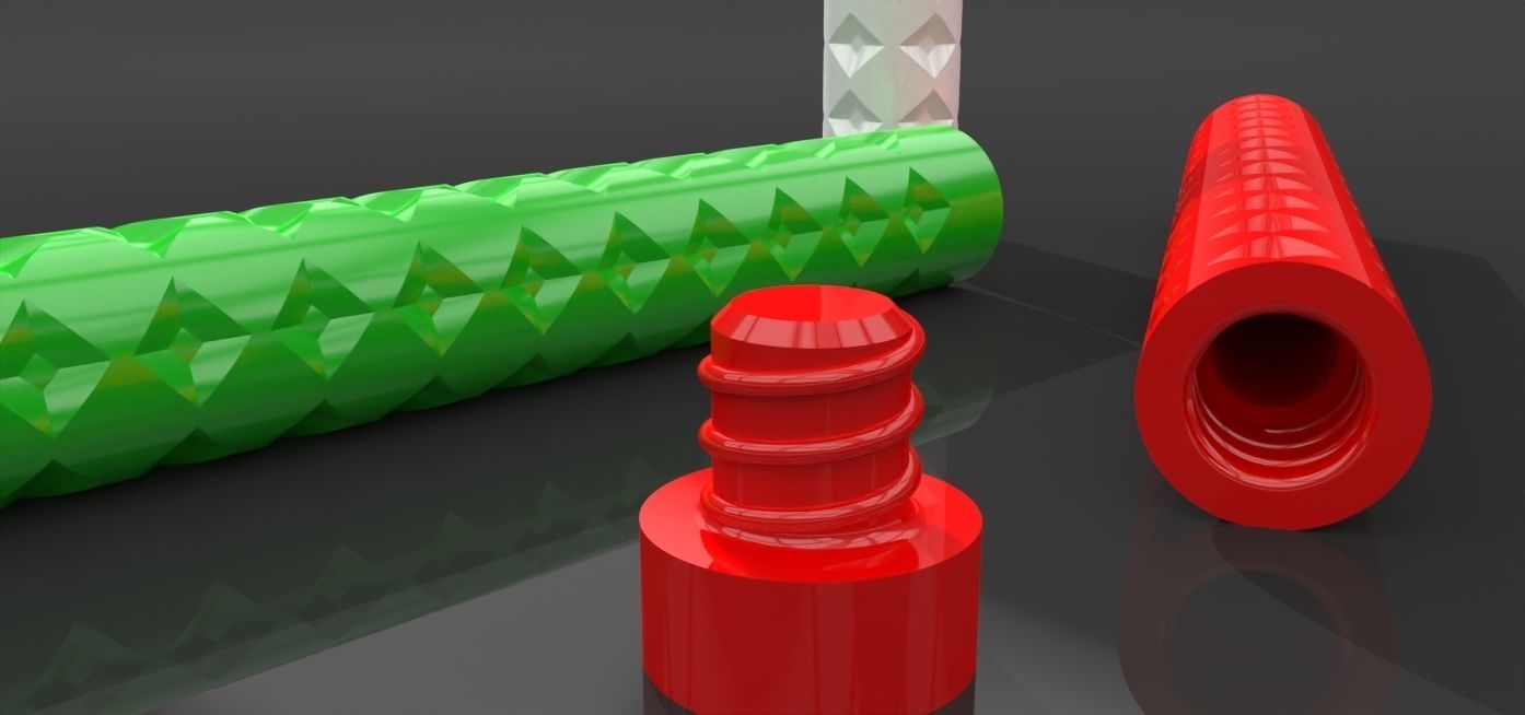 A container with threaded screw on cap 3D print model_4