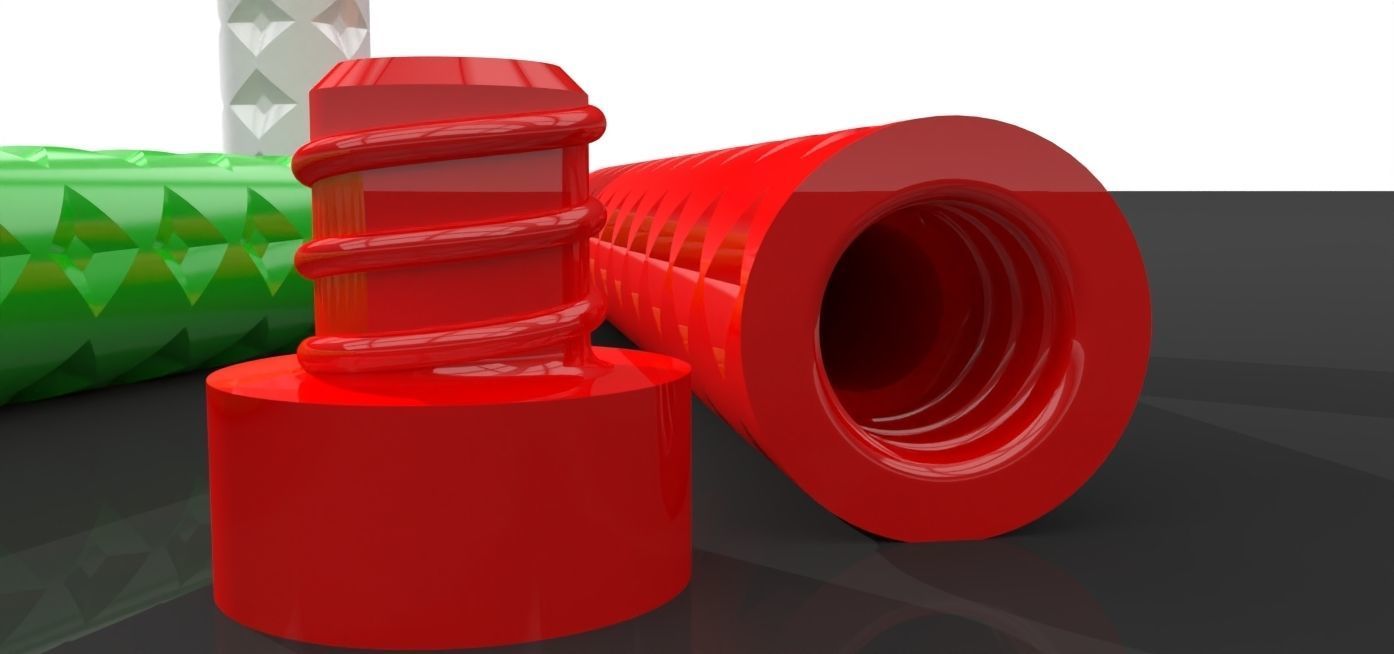 A container with threaded screw on cap 3D print model_5