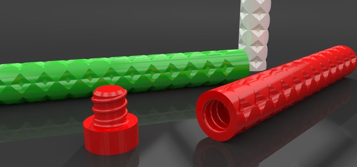 A container with threaded screw on cap 3D print model_7