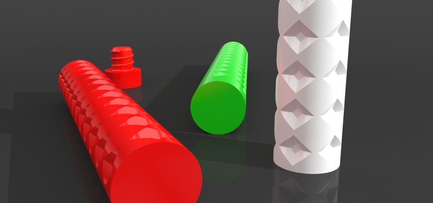 A container with threaded screw on cap 3D print model_3