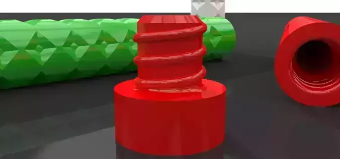 A container with threaded screw on cap