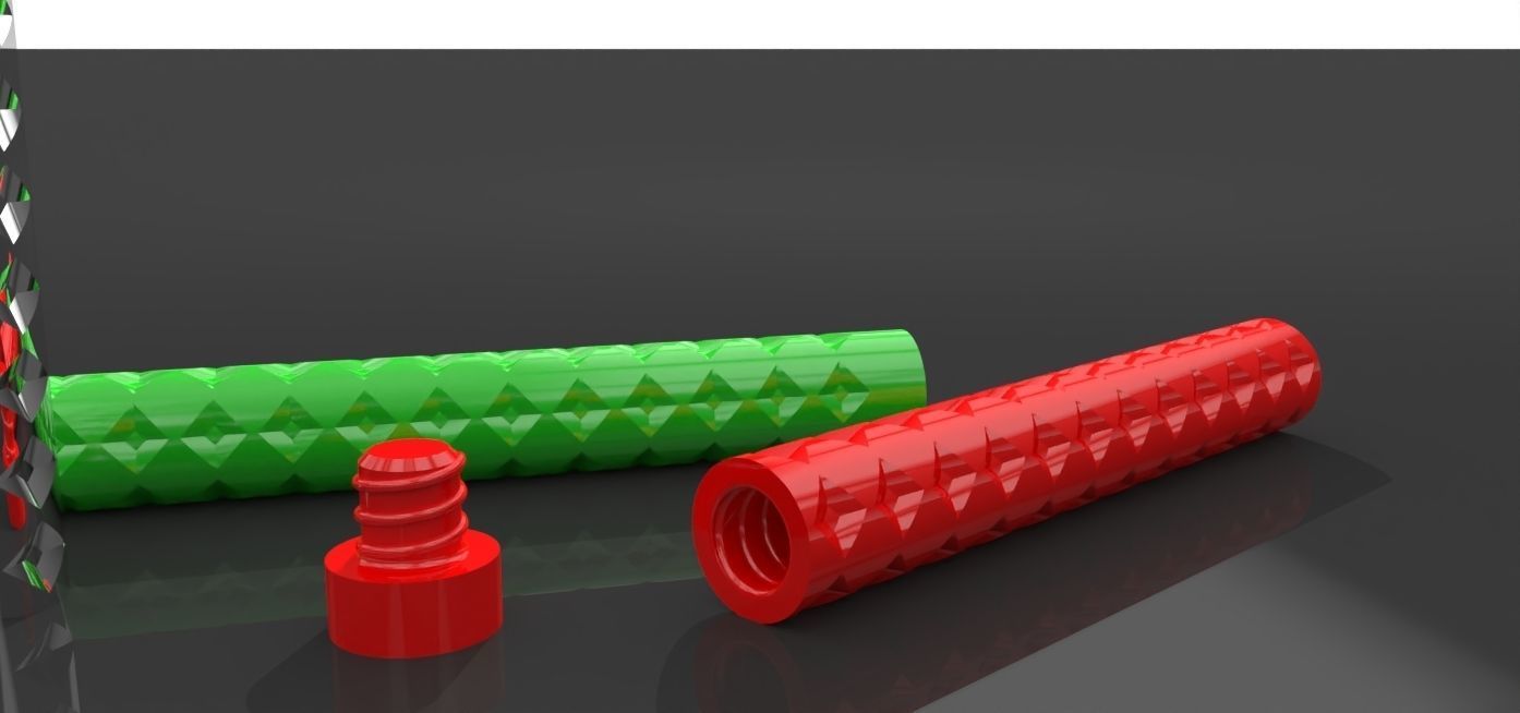 A container with threaded screw on cap 3D print model_8