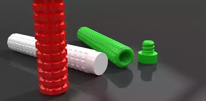 A container with threaded screw on cap