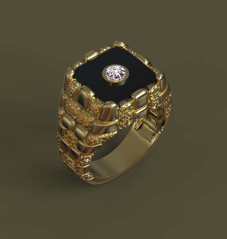 ring gold 3D print model_3